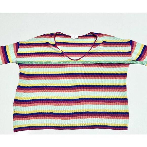 BP Womens Pullover Sweater  Multicolor Stripe Long Sleeve Lightweight Medium - Picture 7 of 15